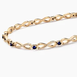 Histoire d'Or Bracelet Plaqué Or Kelian Oxydes De Zirconium Et Pierres Bleues