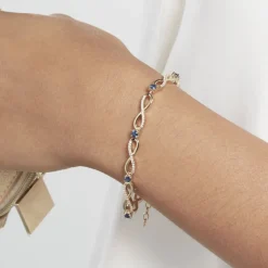 Histoire d'Or Bracelet Plaqué Or Kelian Oxydes De Zirconium Et Pierres Bleues