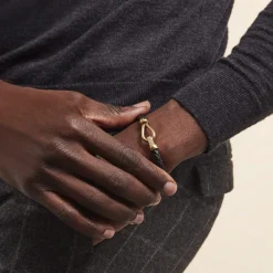 Histoire d'Or Bracelet Plaqué Or Steve Cuir