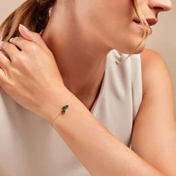 Histoire d'Or Bracelet Quincey Or Jaune Emeraude