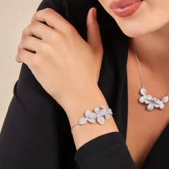 Histoire d'Or Bracelet Radiant Bloom Argent Blanc Oxyde