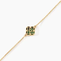 Histoire d'Or Bracelet Rosalite Or Jaune Malachite