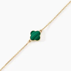 Histoire d'Or Bracelet Rosalite Or Jaune Malachite