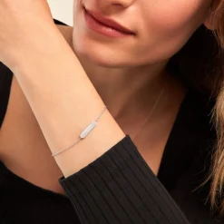 Bracelet Saddie Argent Blanc-Histoire d'Or Online