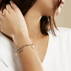 Histoire d'Or Bracelet Salomee Argent Blanc Perle De Culture