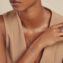 Histoire d'Or Bracelet Serafine Argent Blanc Lapis Lazuli Oxyde