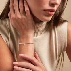 Histoire d'Or Bracelet Shelah Argent Blanc Perle De Culture Oxyde De Zirconium