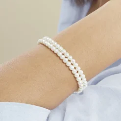 Histoire d'Or Bracelet Silene 2 Rangs Or Jaune Perle De Culture