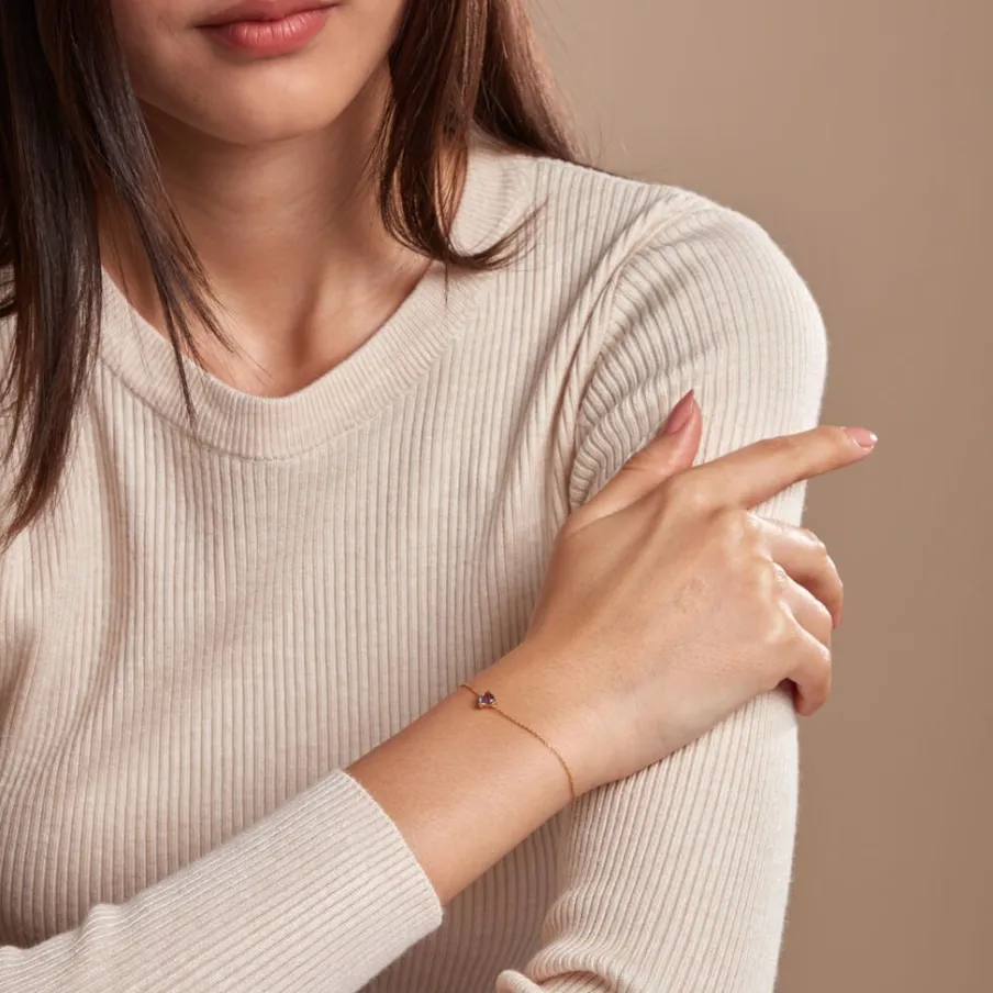 Histoire d'Or Bracelet Tender Love Or Jaune Améthyste