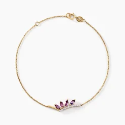 Bracelet Tiara Or Jaune Améthyste Oxyde De Zirconium-Histoire d'Or Best