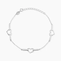 Bracelet Triple Argent Blanc Oxyde De Zirconium-Histoire d'Or New