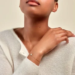 Histoire d'Or Bracelet Vintage Love Plaqué Or Jaune Aventurine