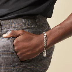 Histoire d'Or Bracelet Vivian Maille Alternee 1/3 Argent Blanc