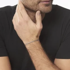 Histoire d'Or Bracelet Vivian Maille Alternee 1/3 Argent Blanc