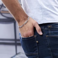 Bracelet Vivian Maille Alternee 1/3 Argent Blanc-Histoire d'Or Sale