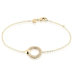 Bracelet Vivienna Plaque Or Jaune Oxyde De Zirconium-Histoire d'Or