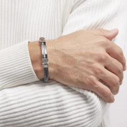 Histoire d'Or Bracelet Yannick Acier Blanc