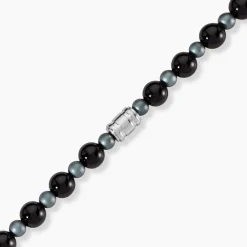 Histoire d'Or Bracelet Younes Acier Argenté Agate Hématite