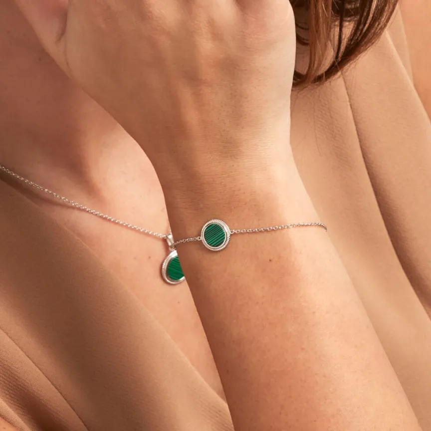 Bracelet Zea Argent Blanc Malachite-Histoire d'Or Hot