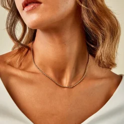 Histoire d'Or Chaine Ambra Acier Jaune