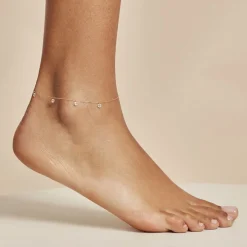 Histoire d'Or Chaine De Cheville Or Jaune Leucitica Oxydes De Zirconium