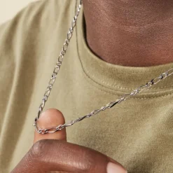 Chaîne Anilo Maille Alternée Argent Blanc-Histoire d'Or Best