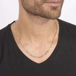 Histoire d'Or Chaîne Bixente Maille Alternee 1/3 Plaqué Or Jaune