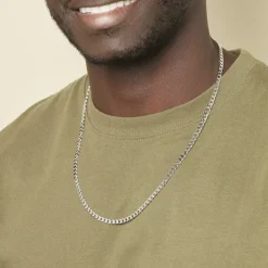 Histoire d'Or Chaîne Casper Maille Gourmette Argent Blanc