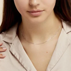 Histoire d'Or Chaîne Claudine Argent Blanc
