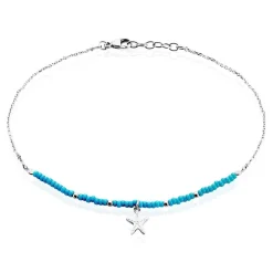 Histoire d'Or Chaîne De Cheville Argent Blanc Noga Miyuki