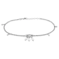 Histoire d'Or Chaîne De Cheville Argent Blanc Tangui Oxydes De Zirconium