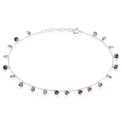 Histoire d'Or Chaîne De Cheville Carolaine Argent Blanc Oxyde De Zirconium