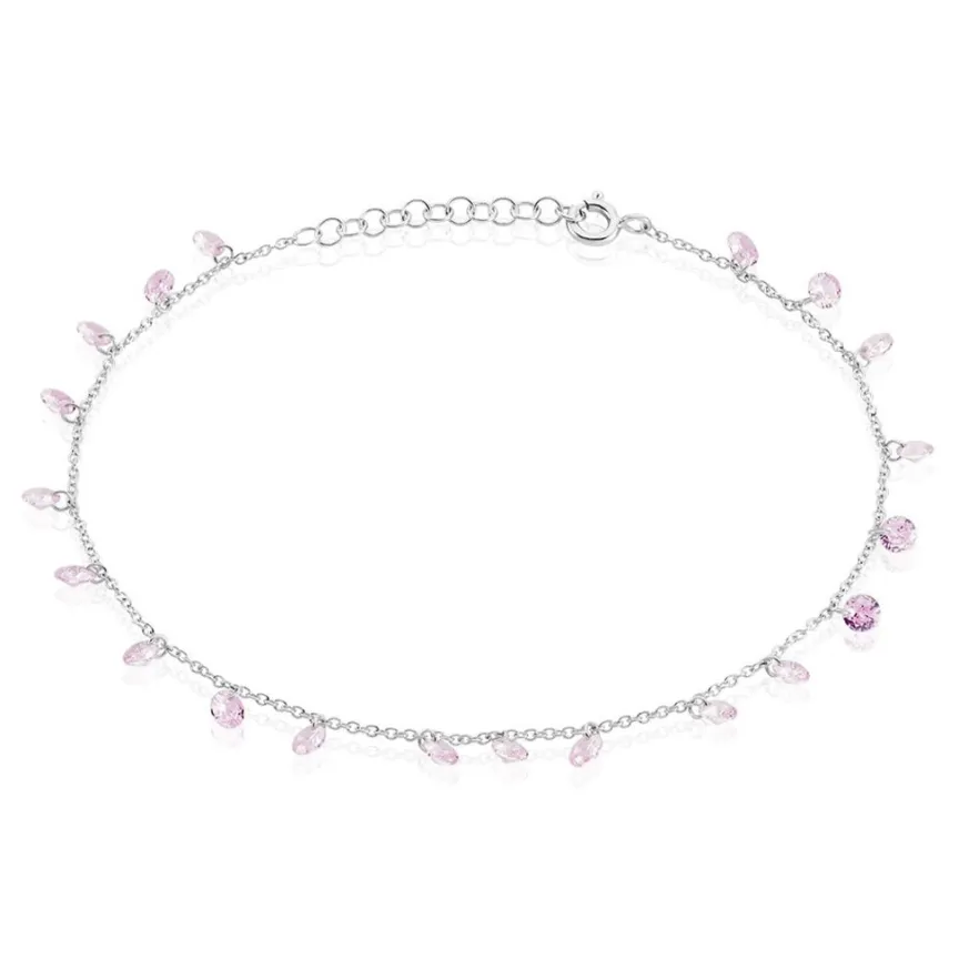 Chaîne De Cheville Carolaine Argent Blanc Oxyde De Zirconium-Histoire d'Or