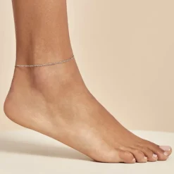 Chaîne De Cheville Cleona Maille Alternee 1/3 Argent Blanc-Histoire d'Or Sale