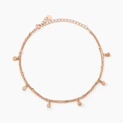 Chaîne De Cheville Heidi Argent Rose Oxyde De Zirconium-Histoire d'Or