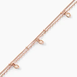 Chaîne De Cheville Heidi Argent Rose Oxyde De Zirconium-Histoire d'Or
