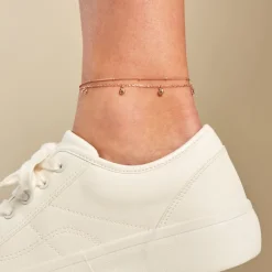 Chaîne De Cheville Heidi Argent Rose Oxyde De Zirconium-Histoire d'Or