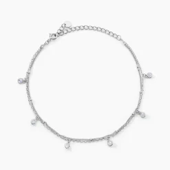 Histoire d'Or Chaîne De Cheville Heidi Argent Blanc Oxyde De Zirconium