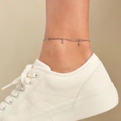 Histoire d'Or Chaîne De Cheville Heidi Argent Blanc Oxyde De Zirconium