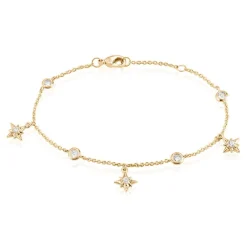 Histoire d'Or Chaîne De Cheville Lenka Plaqué Or Jaune Oxyde De Zirconium