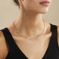 Histoire d'Or Chaîne Igoa Maille Forçat Diamantee Or Jaune