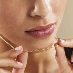 Histoire d'Or Chaîne Igoa Maille Forçat Diamantee Or Jaune