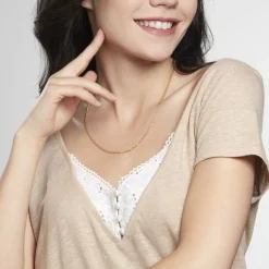 Histoire d'Or Chaîne Igoa Maille Forçat Diamantee Or Jaune