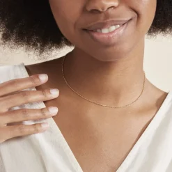 Histoire d'Or Chaîne Igoa Maille Forçat Diamantee Or Jaune