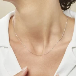 Chaîne Igoa Maille Forçat Diamantee Or Blanc-Histoire d'Or Best