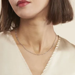 Histoire d'Or Chaîne Judicaelle Maille Alternée 1/3 Or Blanc