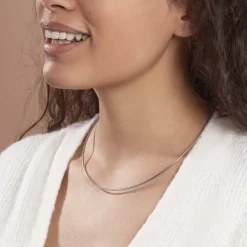 Histoire d'Or Chaîne Kassie Maille Omega Argent Blanc