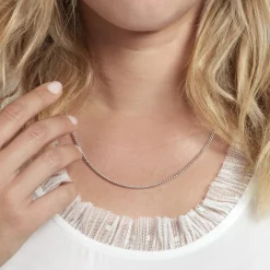 Histoire d'Or Chaîne Nairi Maille Gourmette Argent Blanc