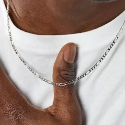 Histoire d'Or Chaîne Vivian Maille Alternee 1/3 Argent Blanc