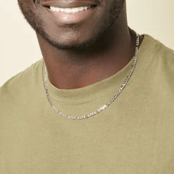 Histoire d'Or Chaîne Vivian Maille Alternee 1/3 Argent Blanc